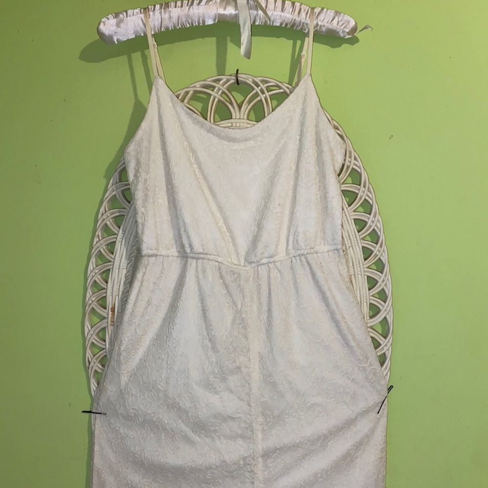 DILLARDS White, lengthy, and lacy.